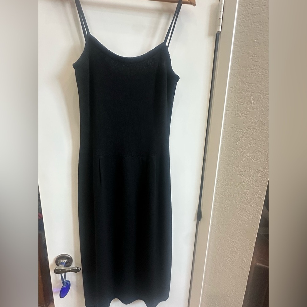 St John black knit dress and skirt